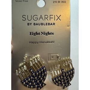 Sugarfix by BaubleBar Earrings Eight Nights Happy Hanukkah Holiday Menorah